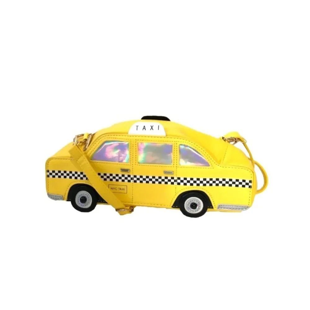 Ladies Big Apple NYC Kitsch Yellow Taxi Cab Car Crossbody Vehicle New